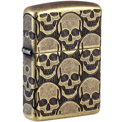 Зажигалка Zippo (Зиппо) Armor® Antique Brass Cackling Cranium 46302