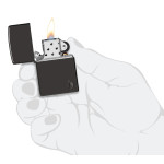 Зажигалка Zippo (Зиппо) Armor® High Polish Black Flame Design 46402