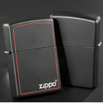 Запальничка Zippo (Зіппо) BLACK MATTE w/ZIPPO BORDER 218 ZB