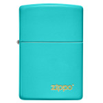 Зажигалка  Zippo (Зиппо) Flat Turquoise Zippo Lasered Logo 49454ZL