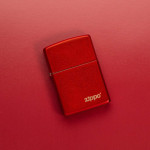 Зажигалка  Zippo (Зиппо) Anodized Red Zippo Lasered Logo 49475ZL