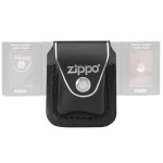 Чехол Zippo (Зиппо) черный с клипсой LPCBK