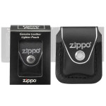 Чехол Zippo (Зиппо) черный с клипсой LPCBK