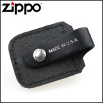 Чехол Zippo (Зиппо) черный с петелькой на кнопке LPLBK