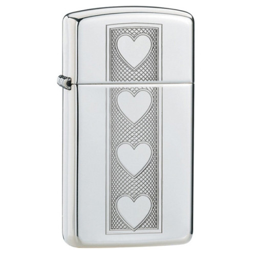 Зажигалка Zippo (Зиппо) узкая HEART 28476