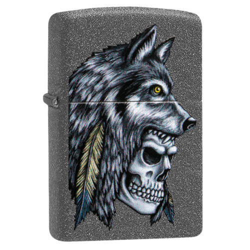 Запальничка Zippo (Зіппо) Wolf Skull Feather Design 29863