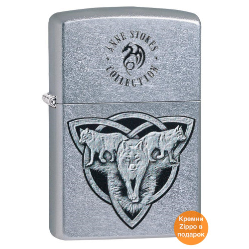 Запальничка Zippo (Зіппо) ANNE STOKES Wolf Trio Canvas 49099