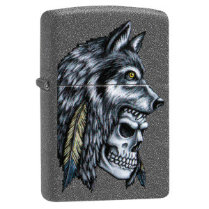 Запальничка Zippo (Зіппо) Wolf Skull Feather Design 29863