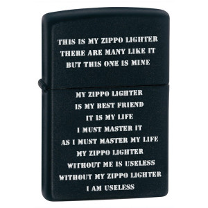 Зажигалка Zippo (Зиппо) CREED BLACK MATTE 24710
