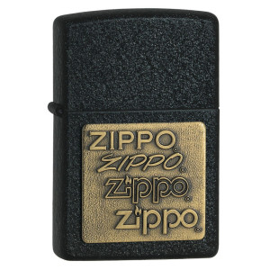 Зажигалка Zippo (Зиппо) BRASS EMBLEM BLACK CRACKLE 362