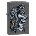 Зажигалка Zippo (Зиппо) Wolf Skull Feather Design 29863