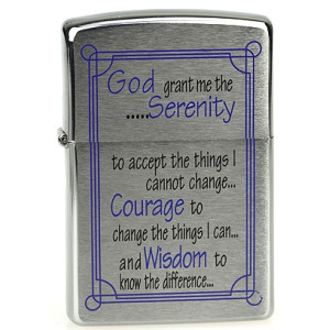 Запальничка Zippo (Зіппо) SERENITY PRAYER BRUSHED CHROME 24355