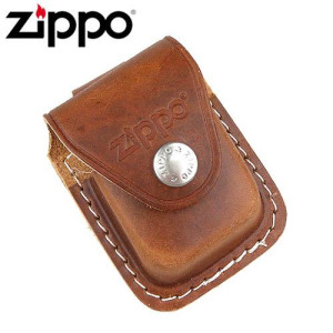 Чохол Zippo (Зіппо) коричневий з петелькою на кнопці LPLB