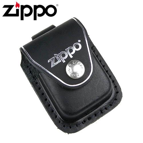 Чехол Zippo (Зиппо) черный с петелькой на кнопке LPLBK