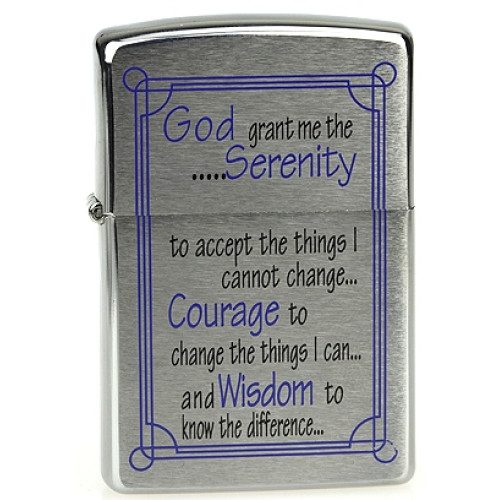 Зажигалка Zippo (Зиппо) SERENITY PRAYER BRUSHED CHROME 24355