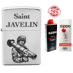Набір Zippo (Зіппо) Запальничка Saint Javelin 205 J + Паливо 125мл + набір Кремнів