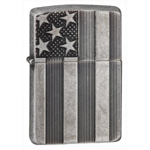 Запальничка Zippo (Зіппо) U.S.Flag Armor Antq Silver 28974