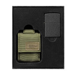 Зажигалка  Zippo (Зиппо) с тактическим чехлом Blk Crackle Tactical Pouch Green 49400