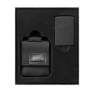 Запальничка Zippo (Зіппо) із тактичним чохлом Blk Crackle Tactical Pouch Black 49402